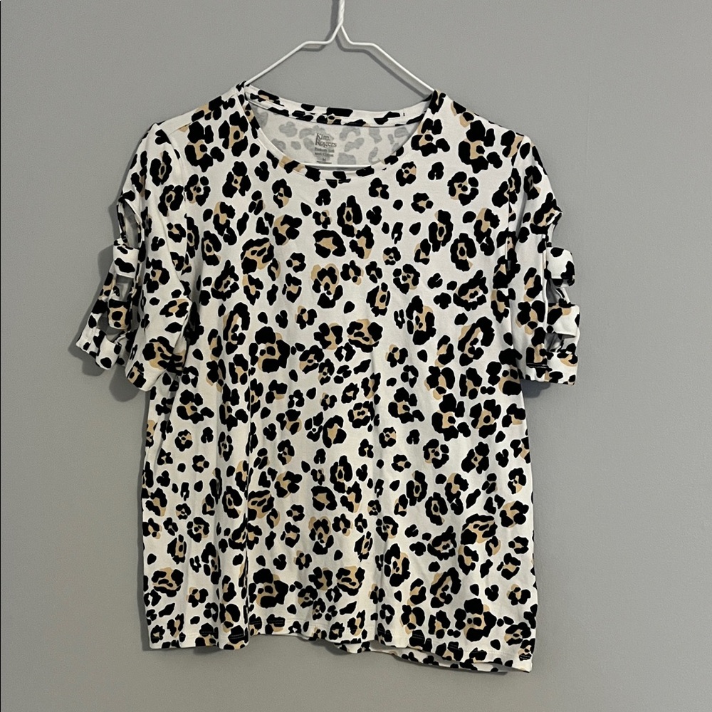 Kim Rogers Animal Print Short Sleeve Top